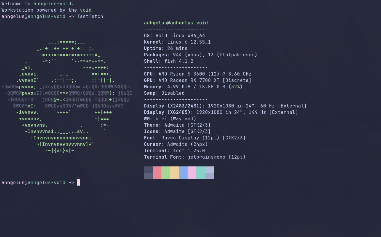 Image des caractéristiques de mon desktop